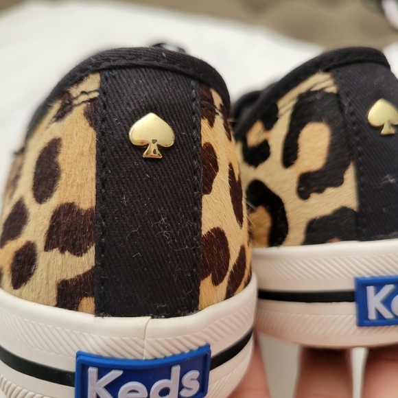 KATE SPADE KEDS. Animal Print Calf Hair Lace-Up Sneakers Kickstart. Size 9 - Picture 6 of 17